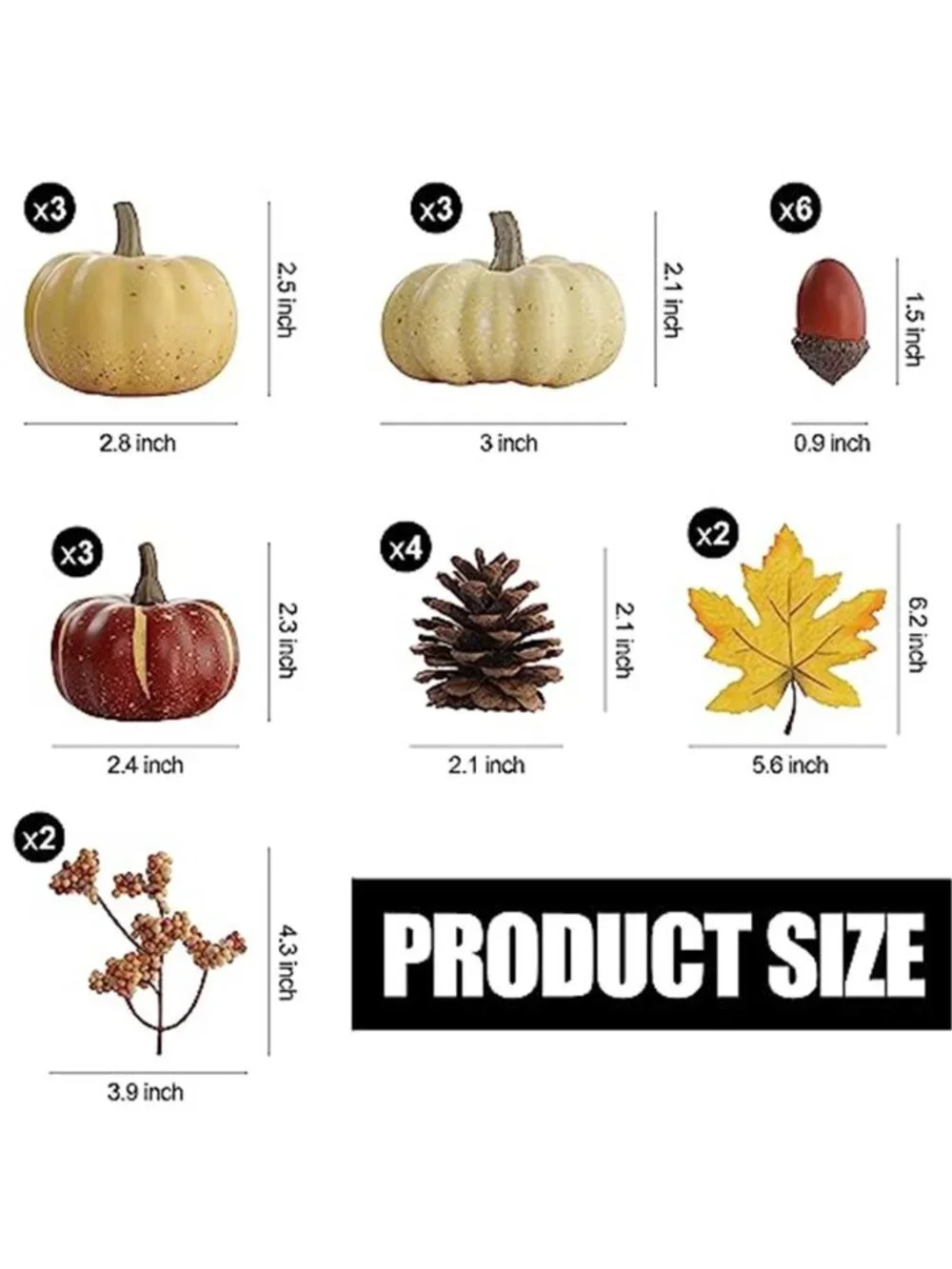 Pumpkin Decor Set 23 PCS Fall Harvest Bowl Filler Decorations